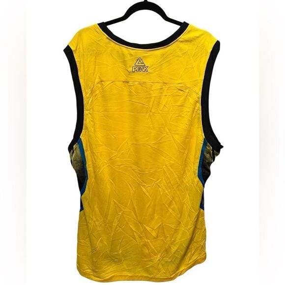 NWT PEAK Men’s Yellow/Black V Neck Athletic Tank Top - Size 3XL - Picture 2 of 6